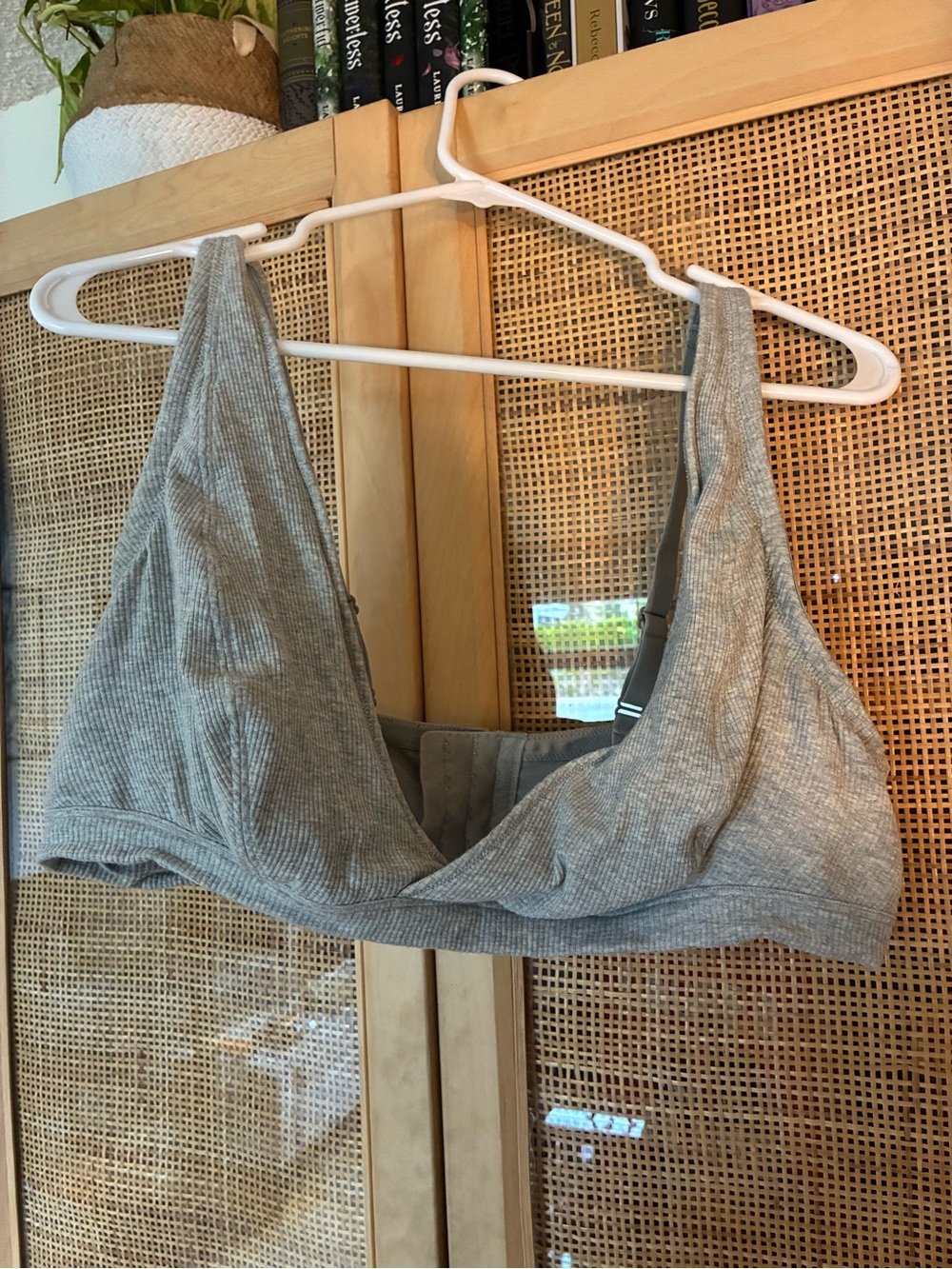 Grey Ribbed Wireless Bralette
